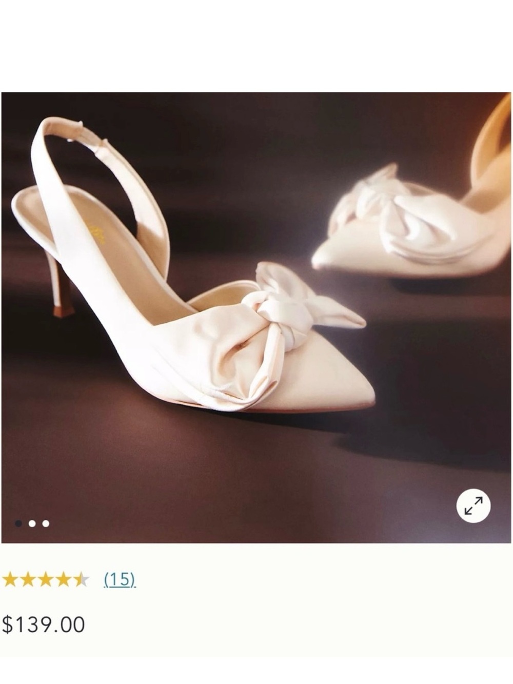 Seychelles Neve Cream Slingback Kitten Heel Pointed-Toe with Bow Detail